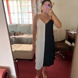 Black and White Colorblock Dress